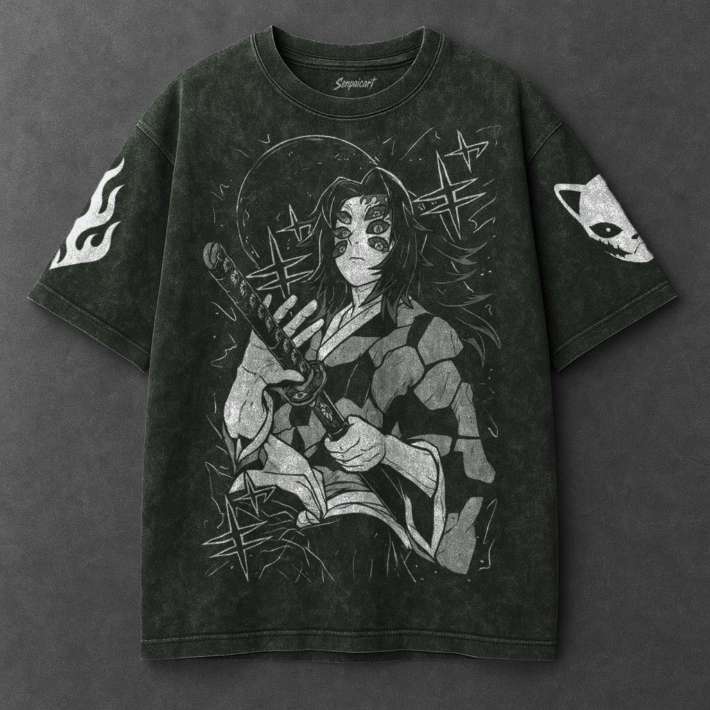 Demon Slayer Premium Cozy Vintage Green Washed T-Shirt