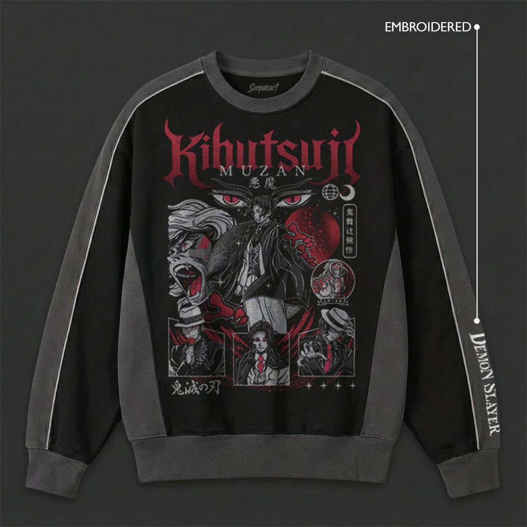 Demon Slayer Sleek Black Grey Sweatshirt