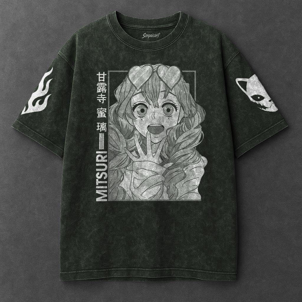 Demon Slayer Premium Relaxed Vintage Green Washed T-Shirt