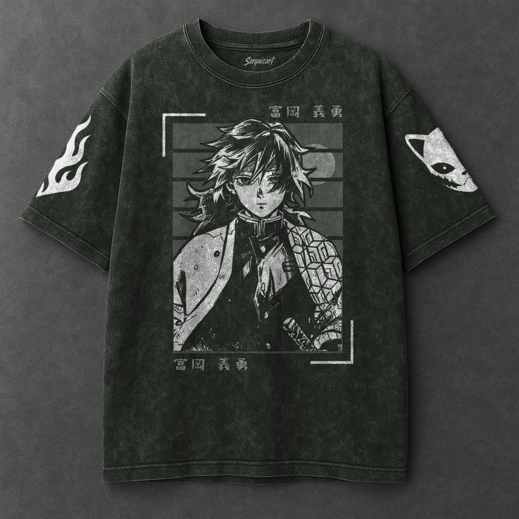 Demon Slayer Premium Soft Vintage Green Washed T-Shirt