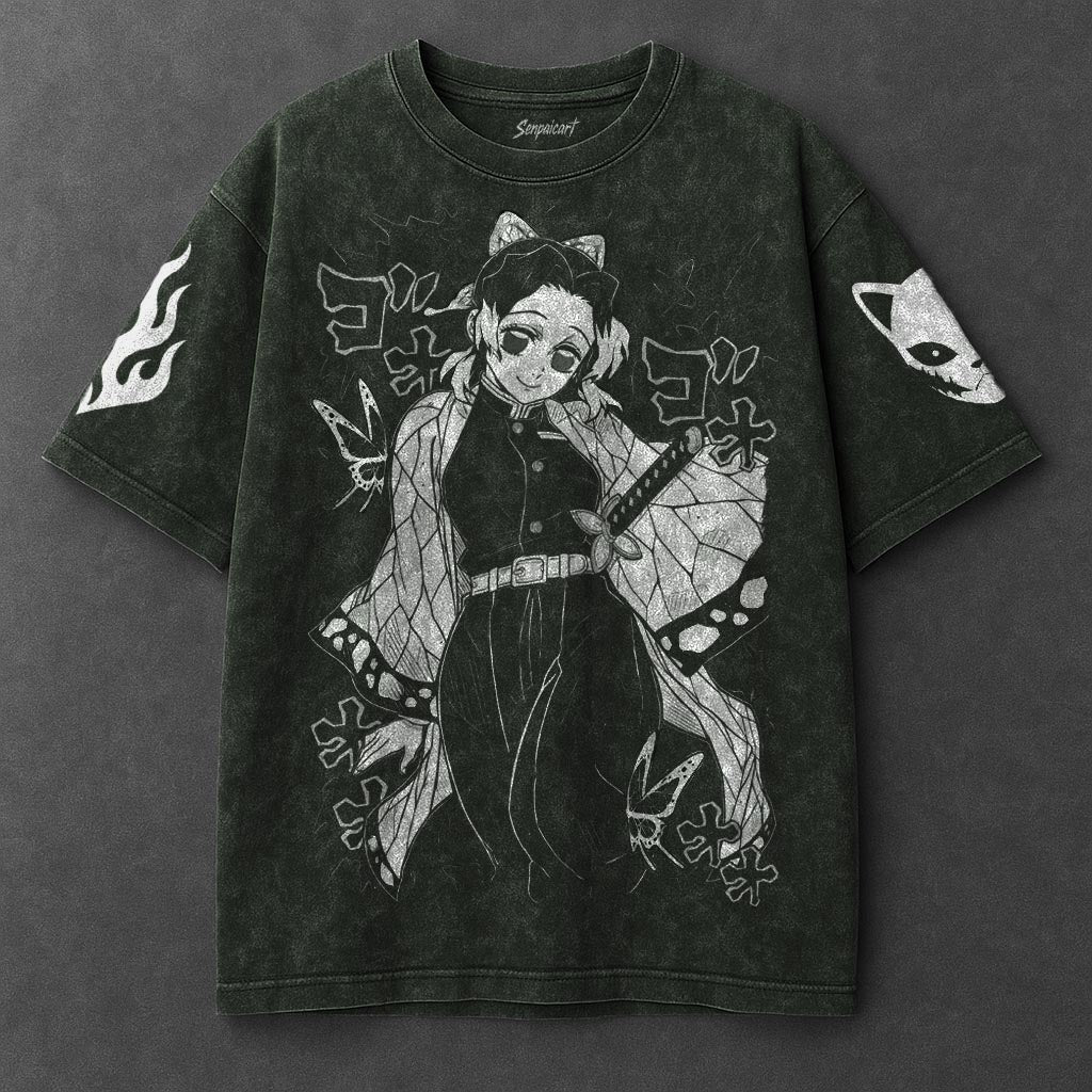 Demon Slayer Premium Breezy Vintage Green Washed T-Shirt