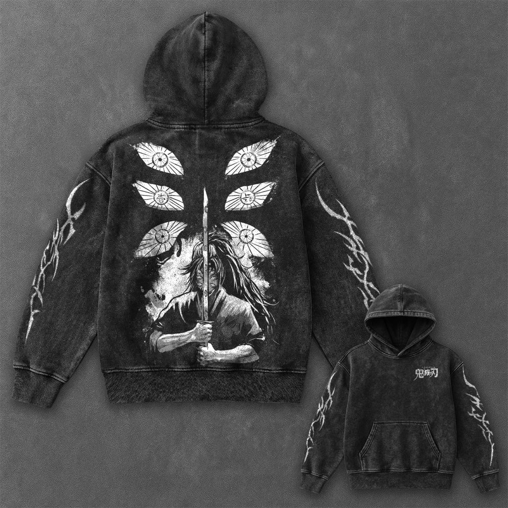 Demon Slayer Essential Sleek Black Washed Hoodie