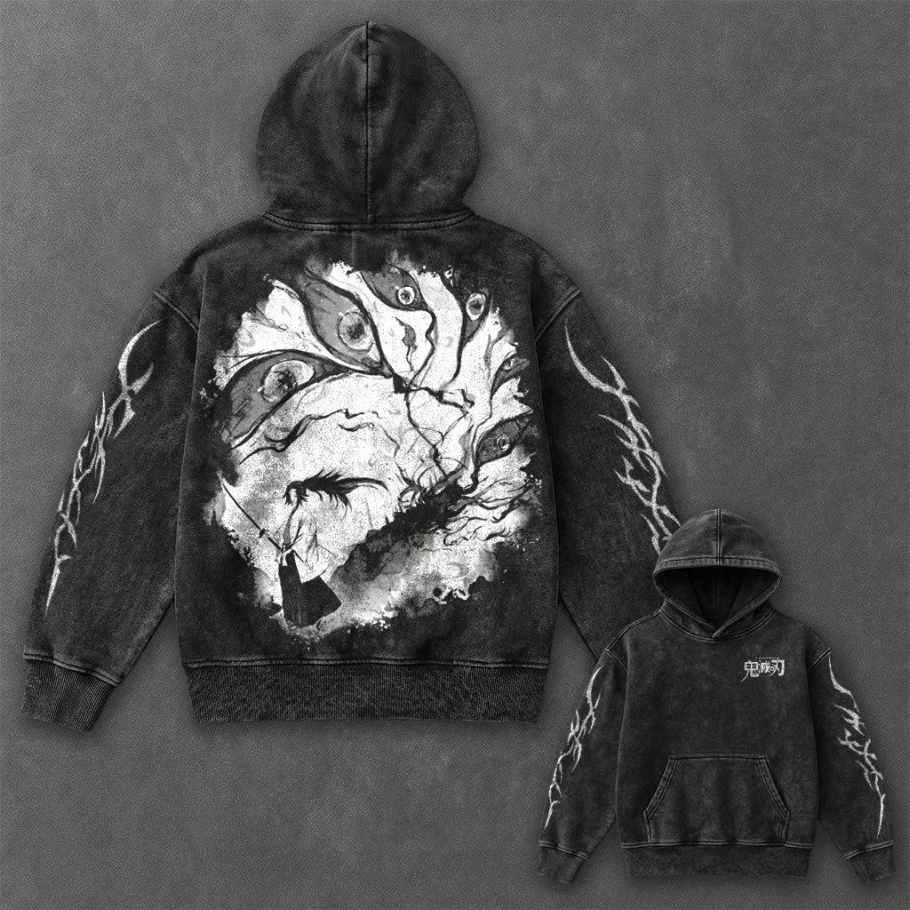Demon Slayer Essential Clean Black Washed Hoodie