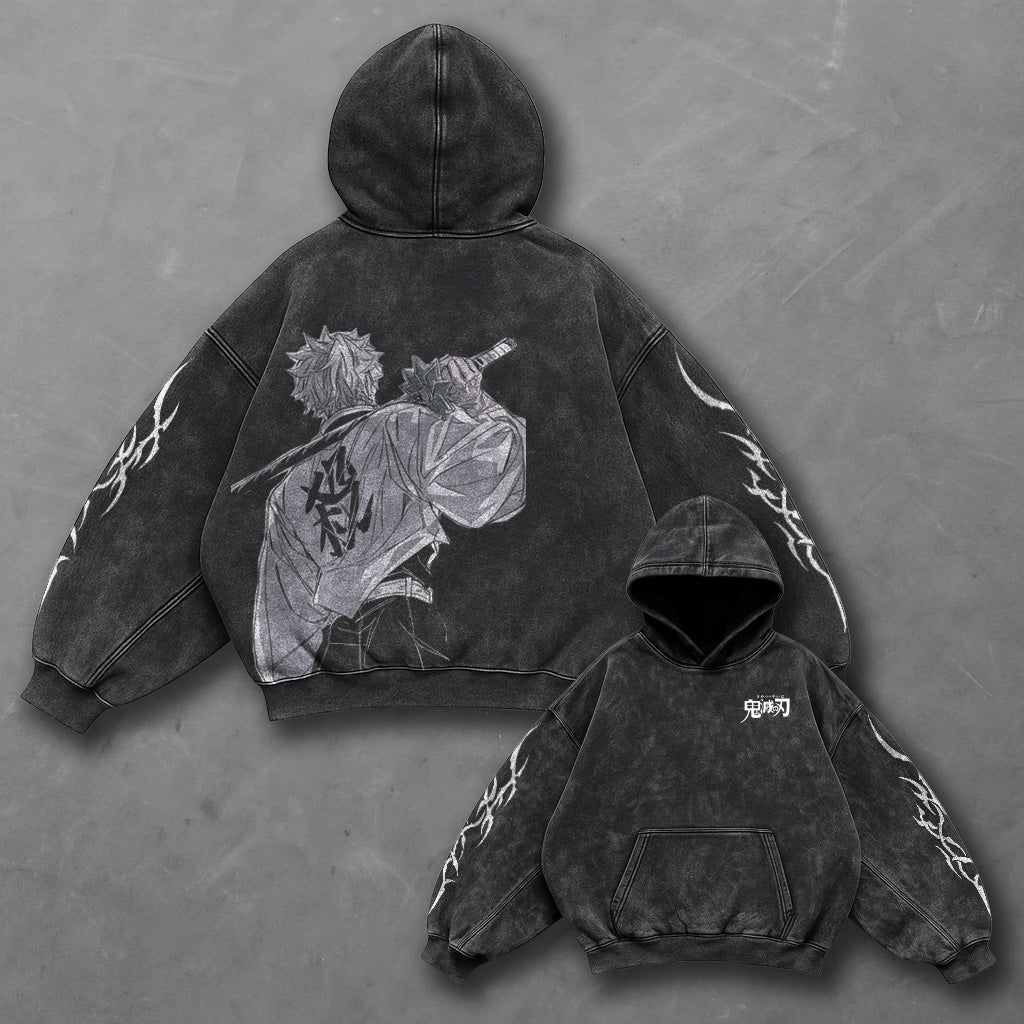 Demon Slayer Classic Timeless Black Washed Hoodie