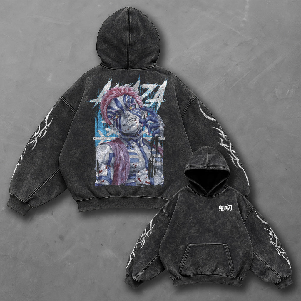 Demon Slayer Classic Sleek Black Washed Hoodie