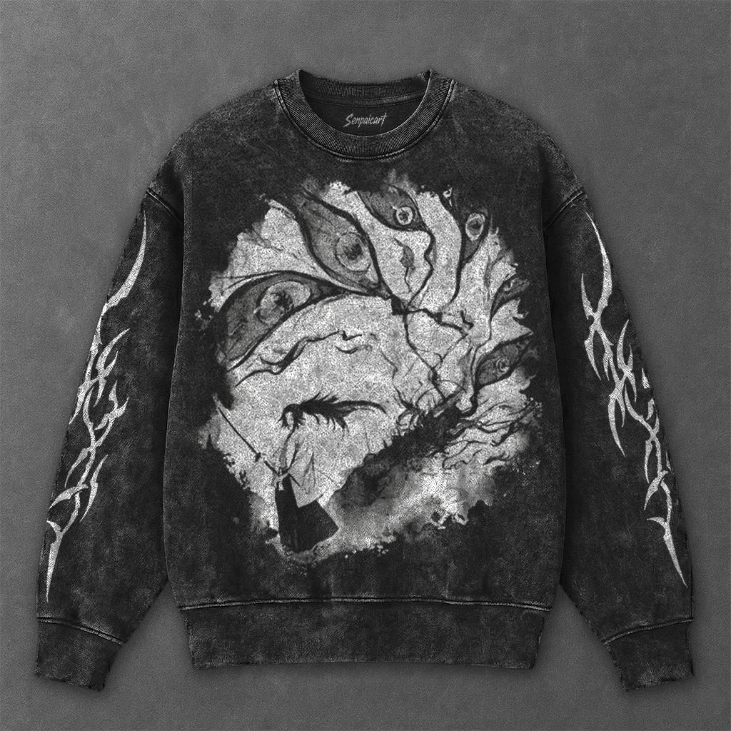 Demon Slayer Essential Minimal Black Washed Sweatshirt
