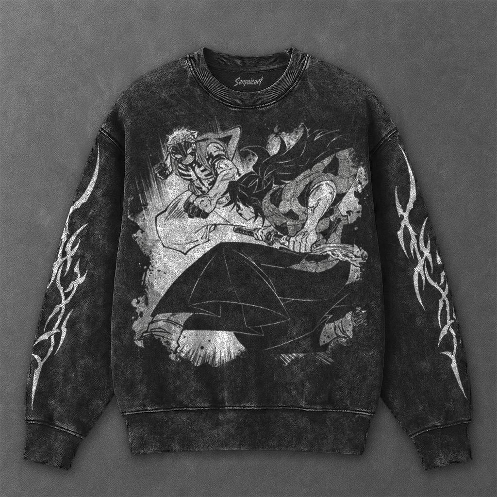 Demon Slayer Essential Modern Black Washed Sweatshirt