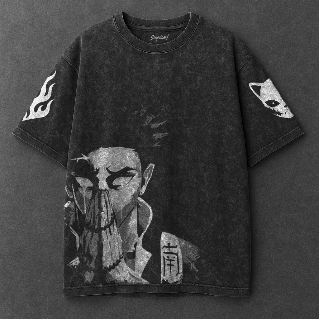 Demon Slayer Essential Premium Black Washed T-Shirt