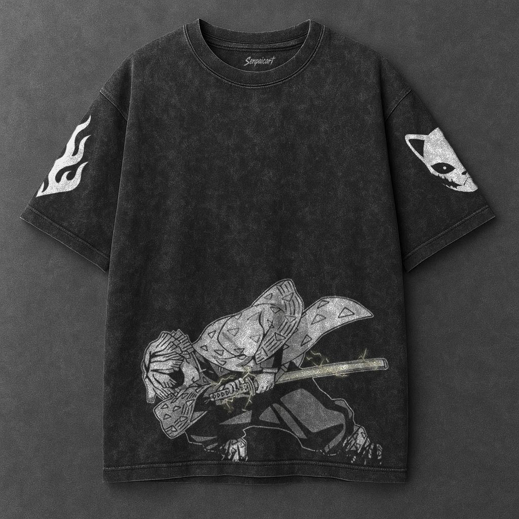 Demon Slayer Essential Signature Black Washed T-Shirt