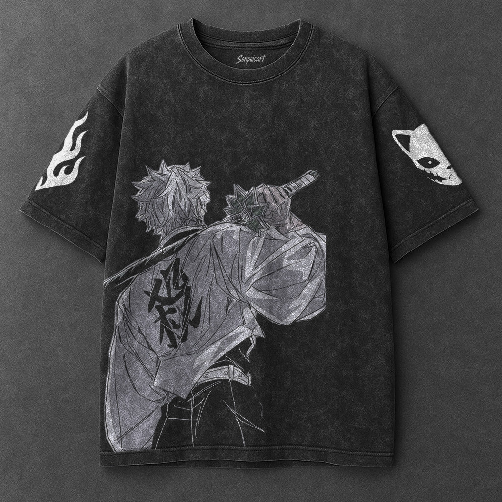 Demon Slayer Classic Modern Black Washed T-Shirt