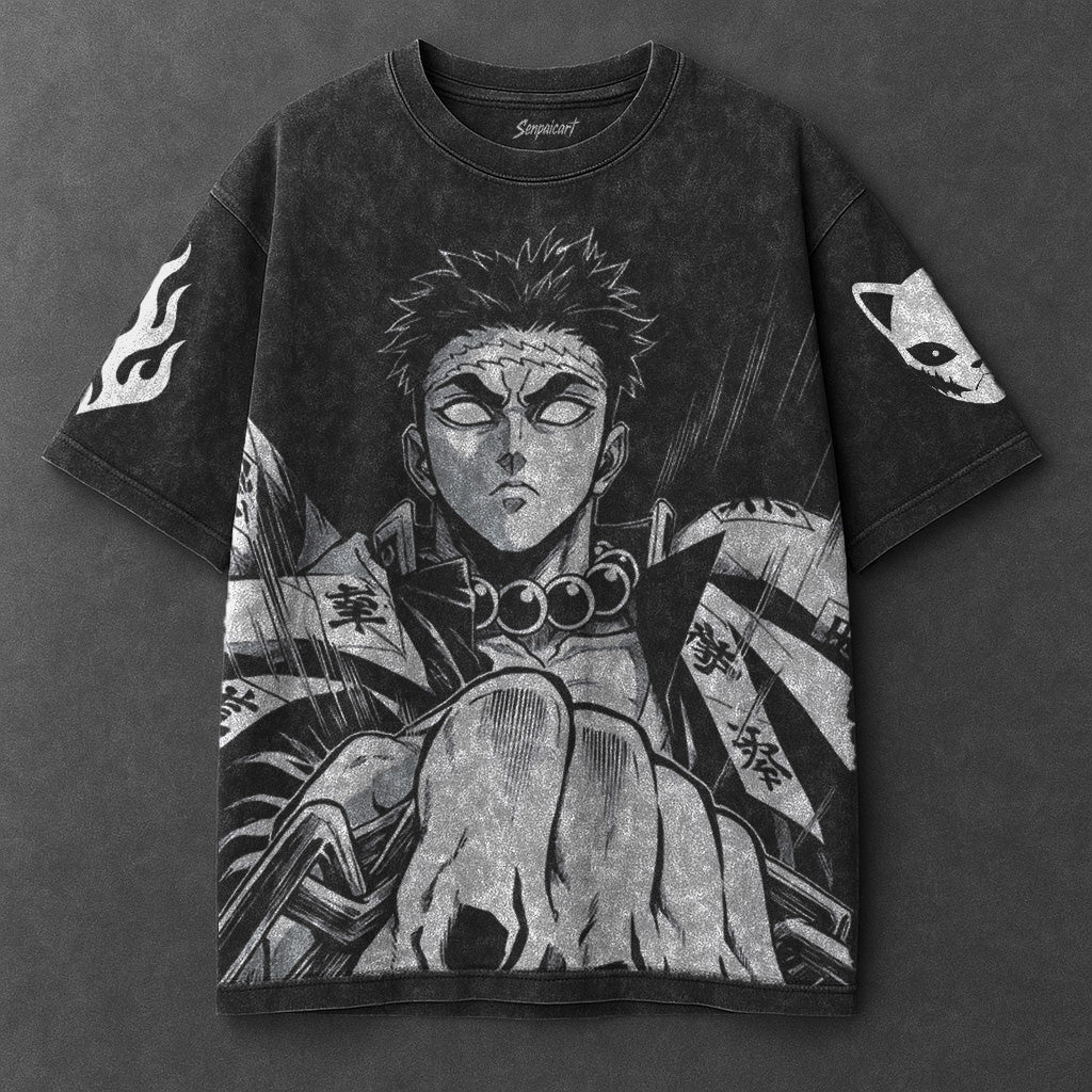 Demon Slayer Classic Minimal Black Washed T-Shirt