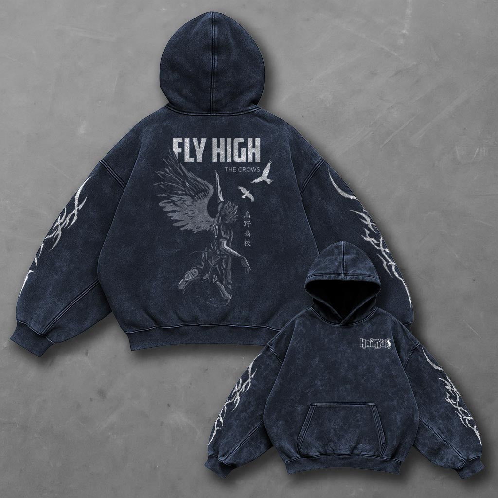 Haikyuu Timeless Blue Washed Hoodie