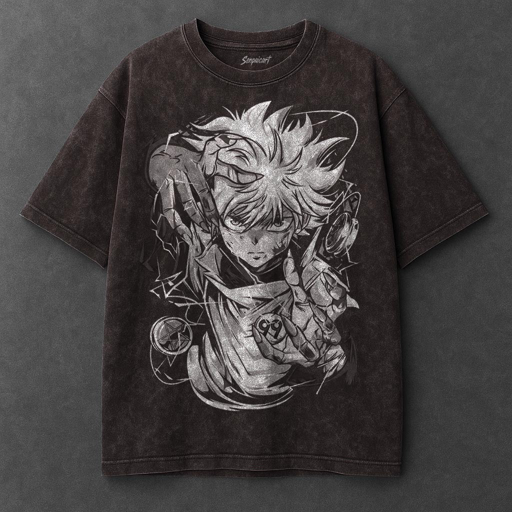 Hunter x Hunter Premium Oversized Brown Washed T-Shirt