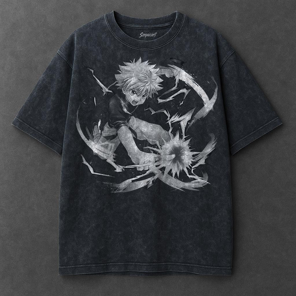 Hunter x Hunter Premium Chic Navy Blue Washed T-Shirt