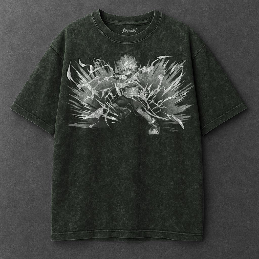 Hunter x Hunter Premium Chic Vintage Green Washed T-Shirt