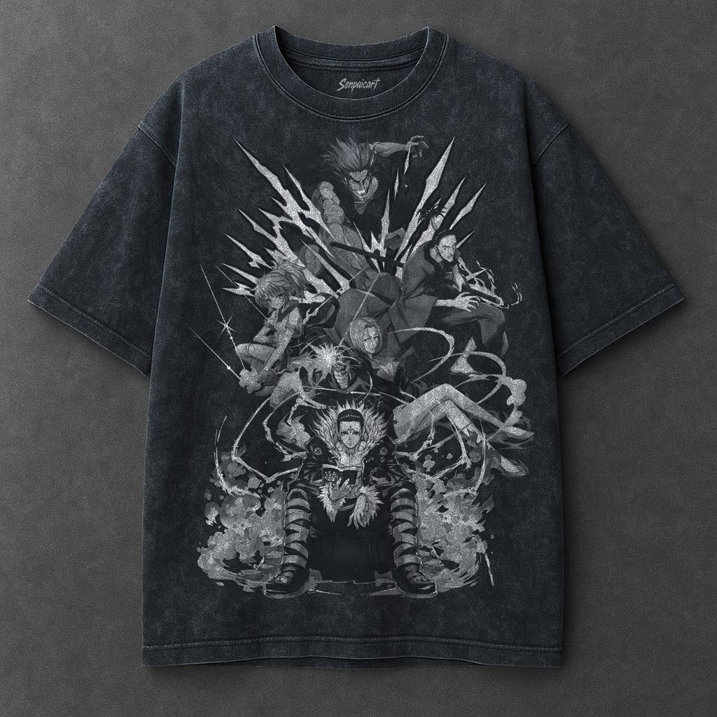 Hunter x Hunter Premium Flowy Navy Blue Washed T-Shirt