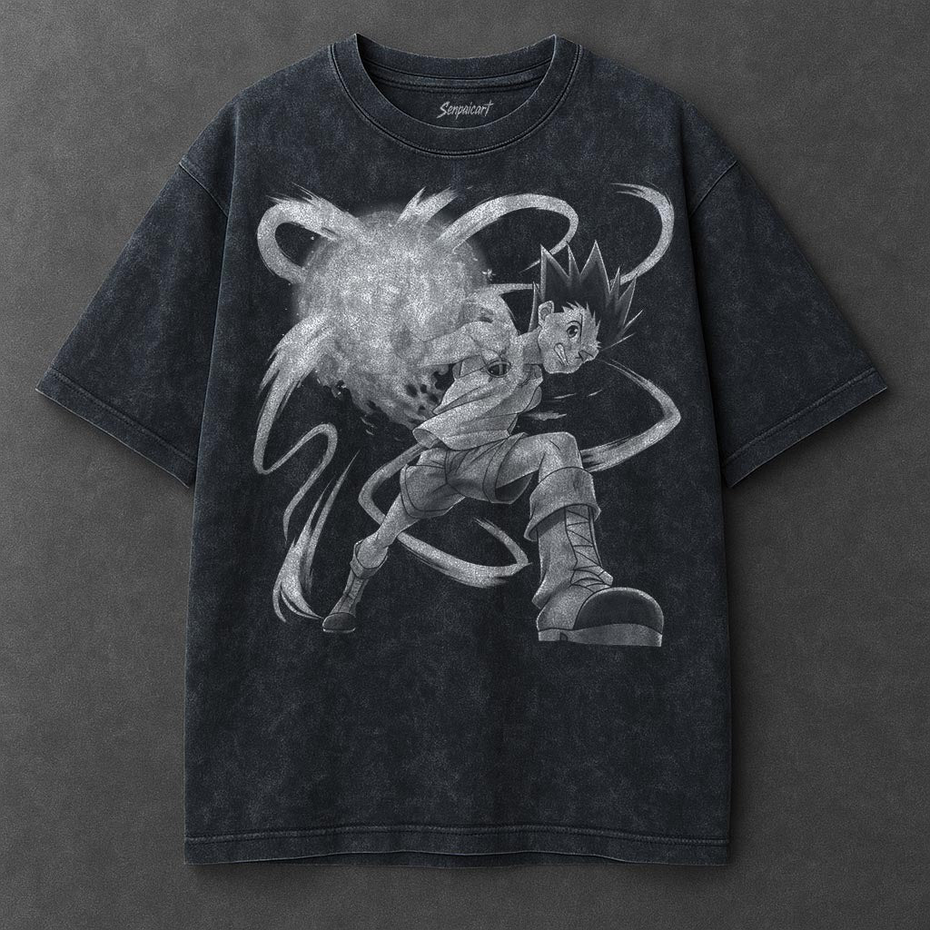 Hunter x Hunter Premium Minimalist Navy Blue Washed T-Shirt