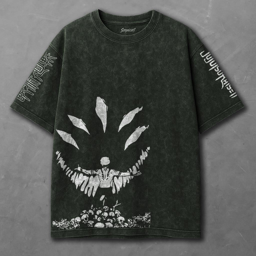 Jujutsu Kaisen Flowy Green Washed T-Shirt
