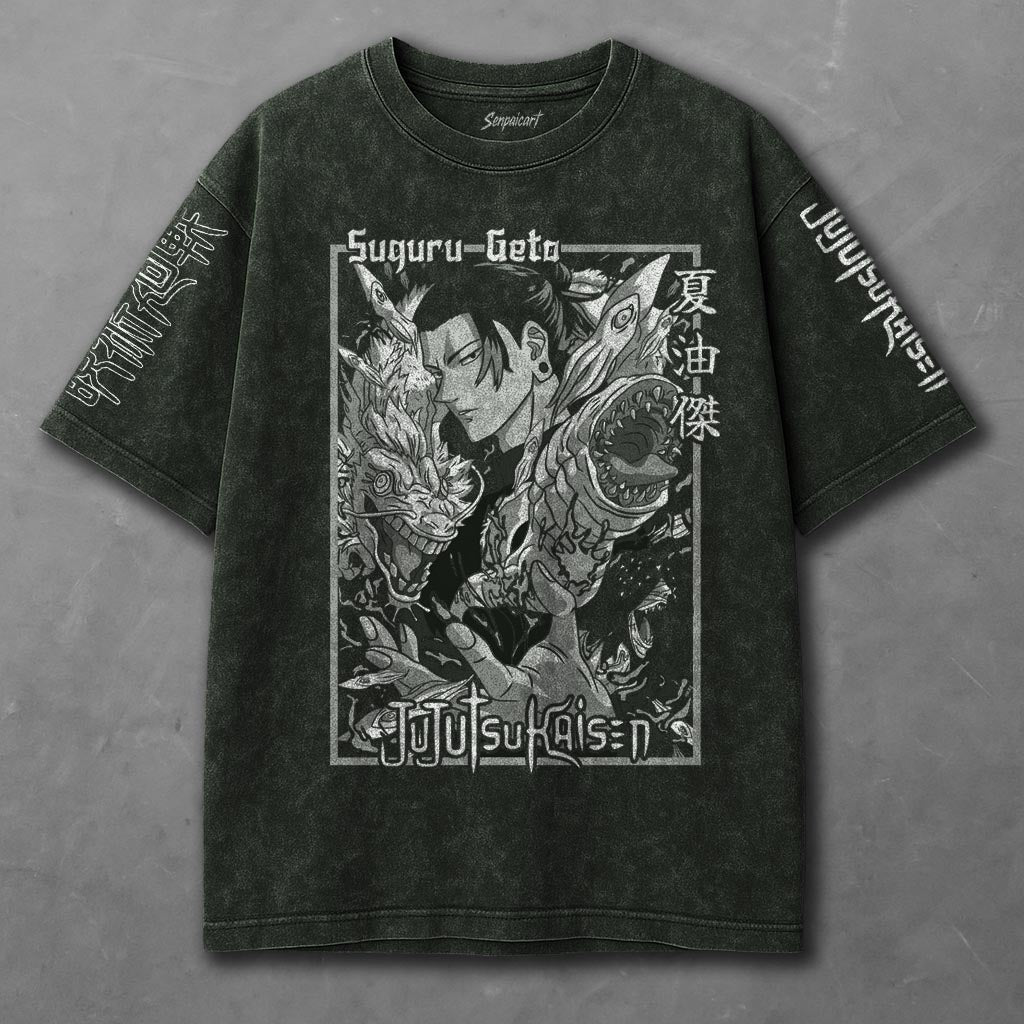 Jujutsu Kaisen Casual Green Washed T-Shirt