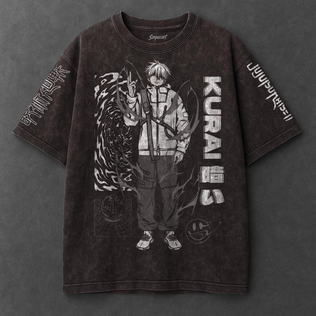 Jujutsu Kaisen Premium Relaxed Brown Washed T-Shirt