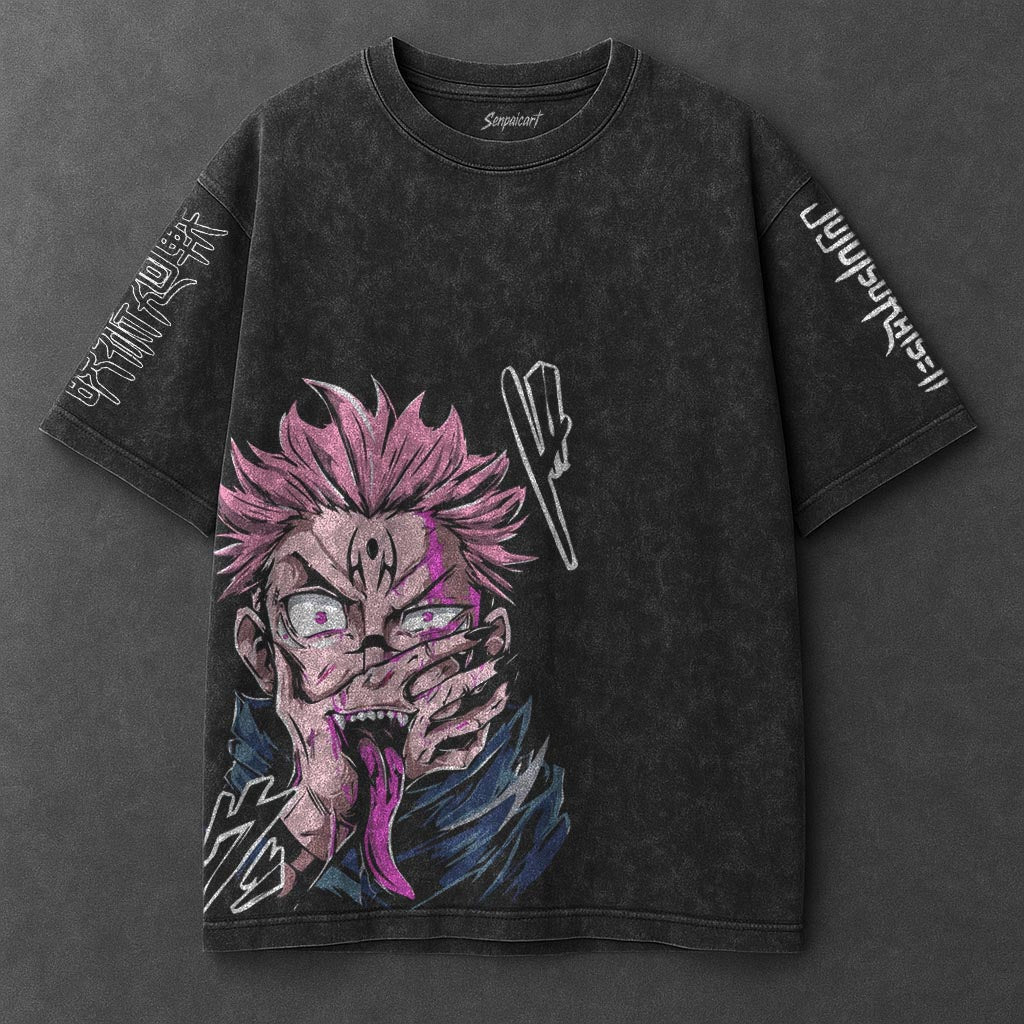 Jujutsu Kaisen Premium Cozy Black Washed T-Shirt