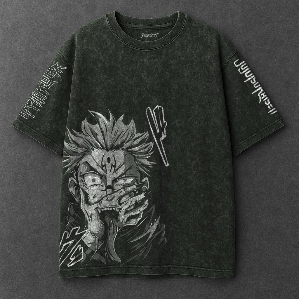 Jujutsu Kaisen Premium Comfy Vintage Green Washed T-Shirt