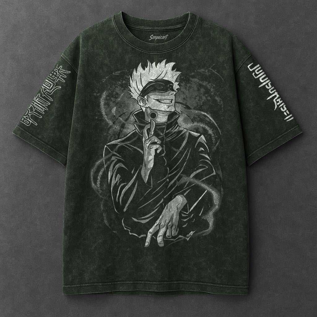 Jujutsu Kaisen Premium Oversized Vintage Green Washed T-Shirt