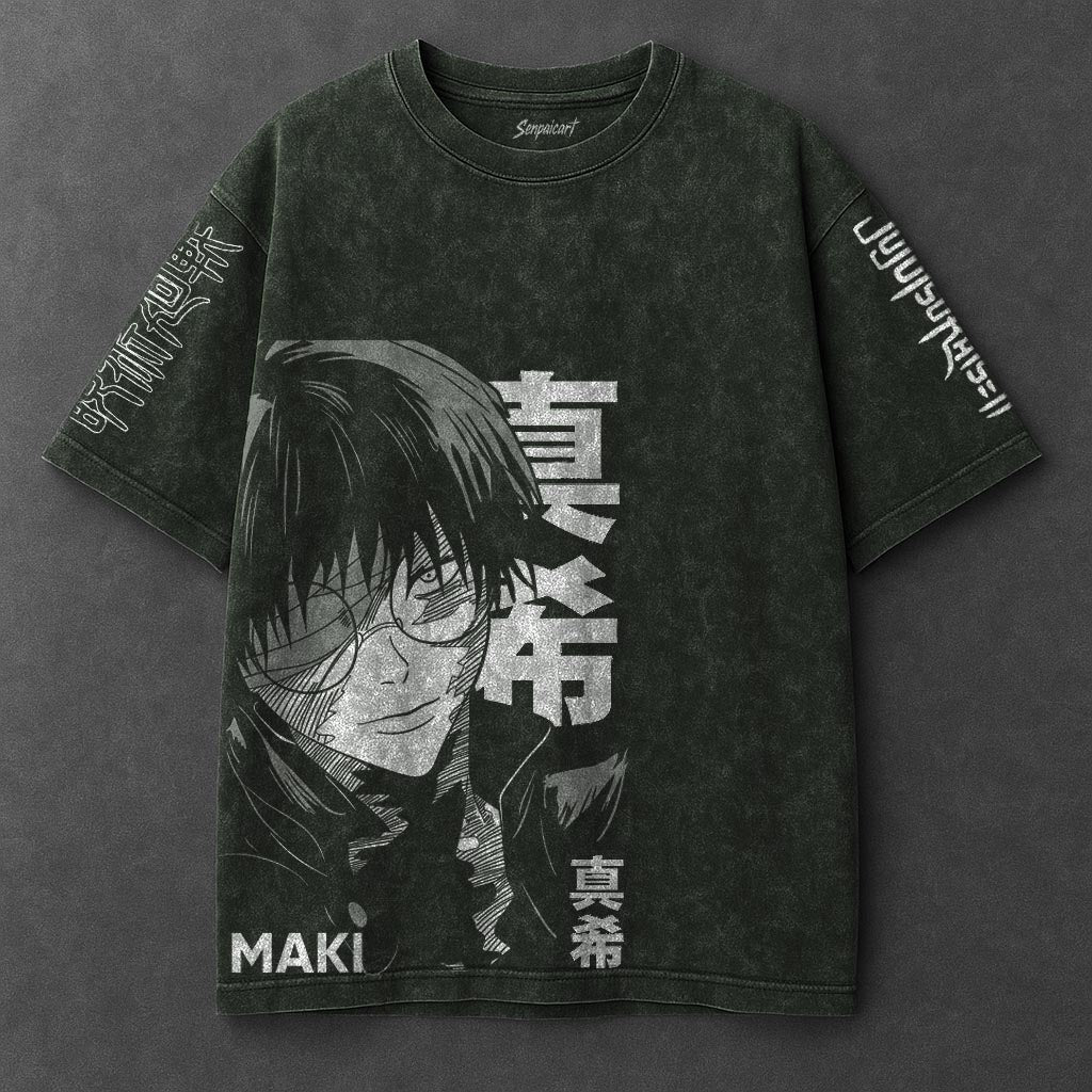 Jujutsu Kaisen Premium Relaxed Vintage Green Washed T-Shirt
