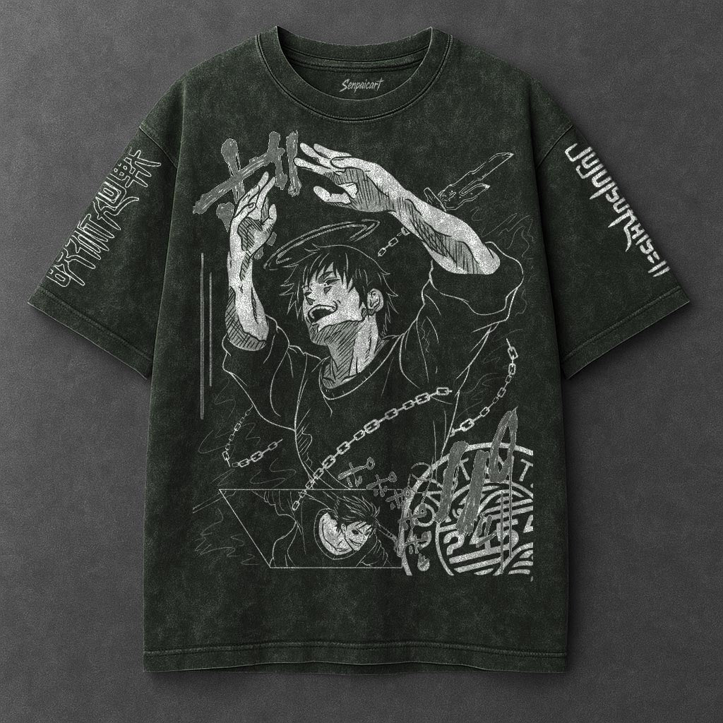 Jujutsu Kaisen Premium Soft Vintage Green Washed T-Shirt