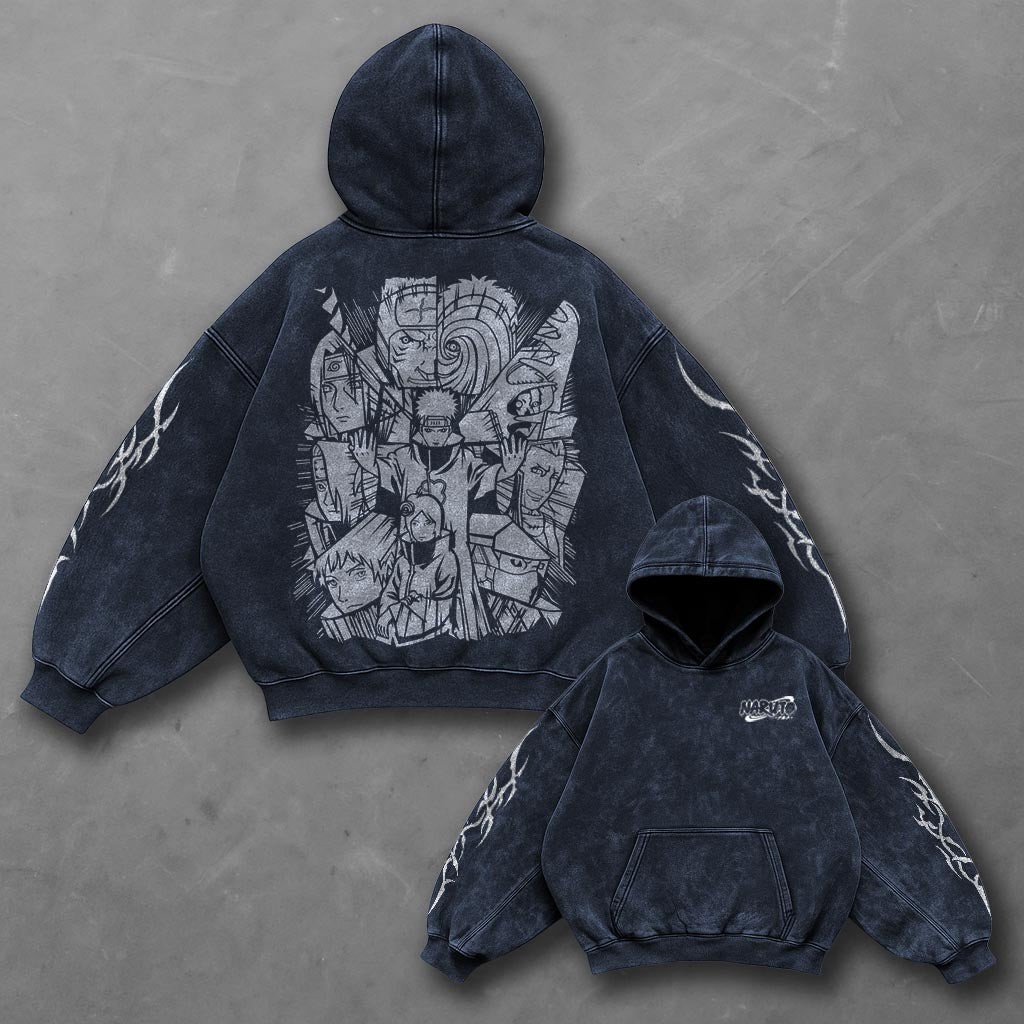 Naruto Clean Blue Washed Hoodie