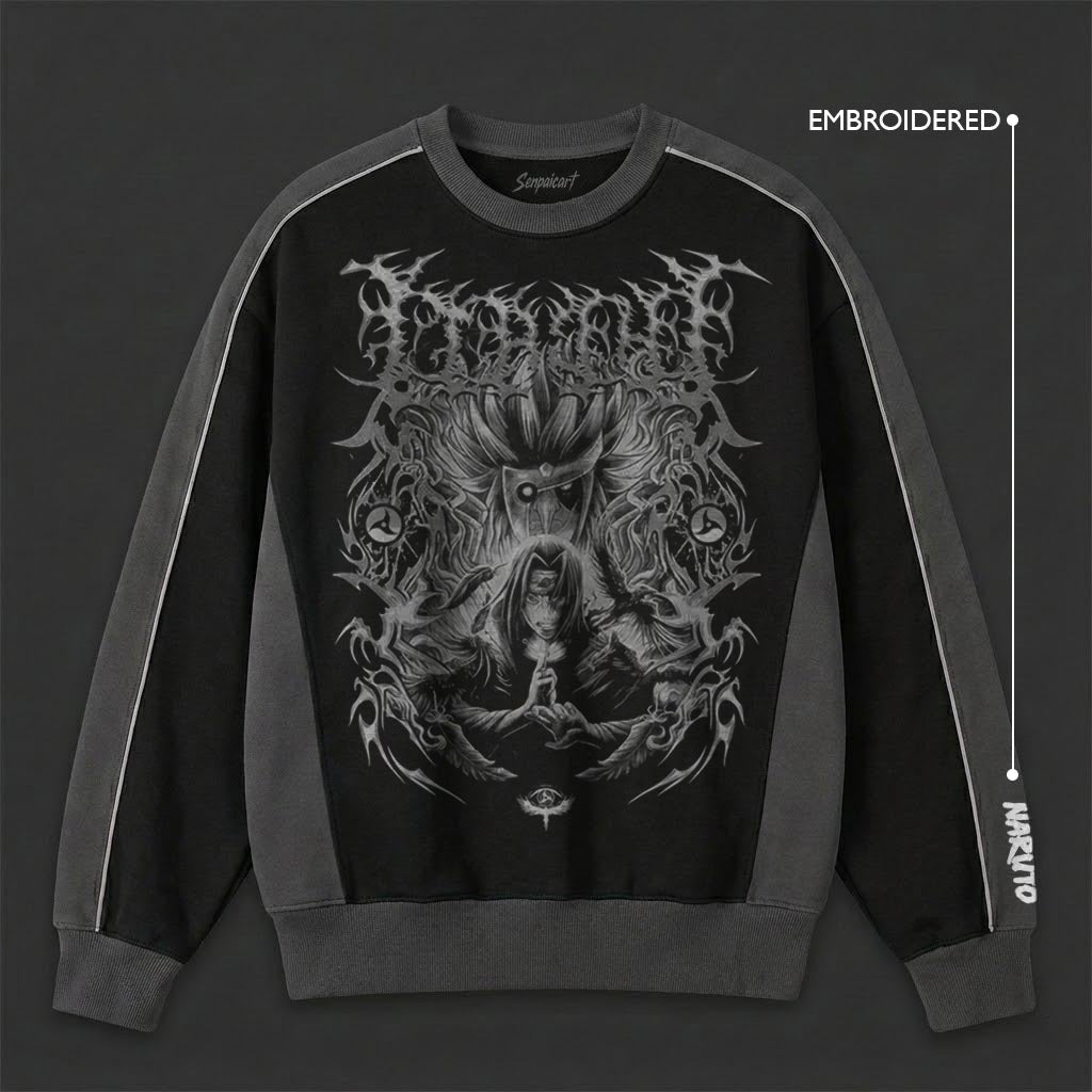 Naruto Oversized Black Grey Sweatshirt
