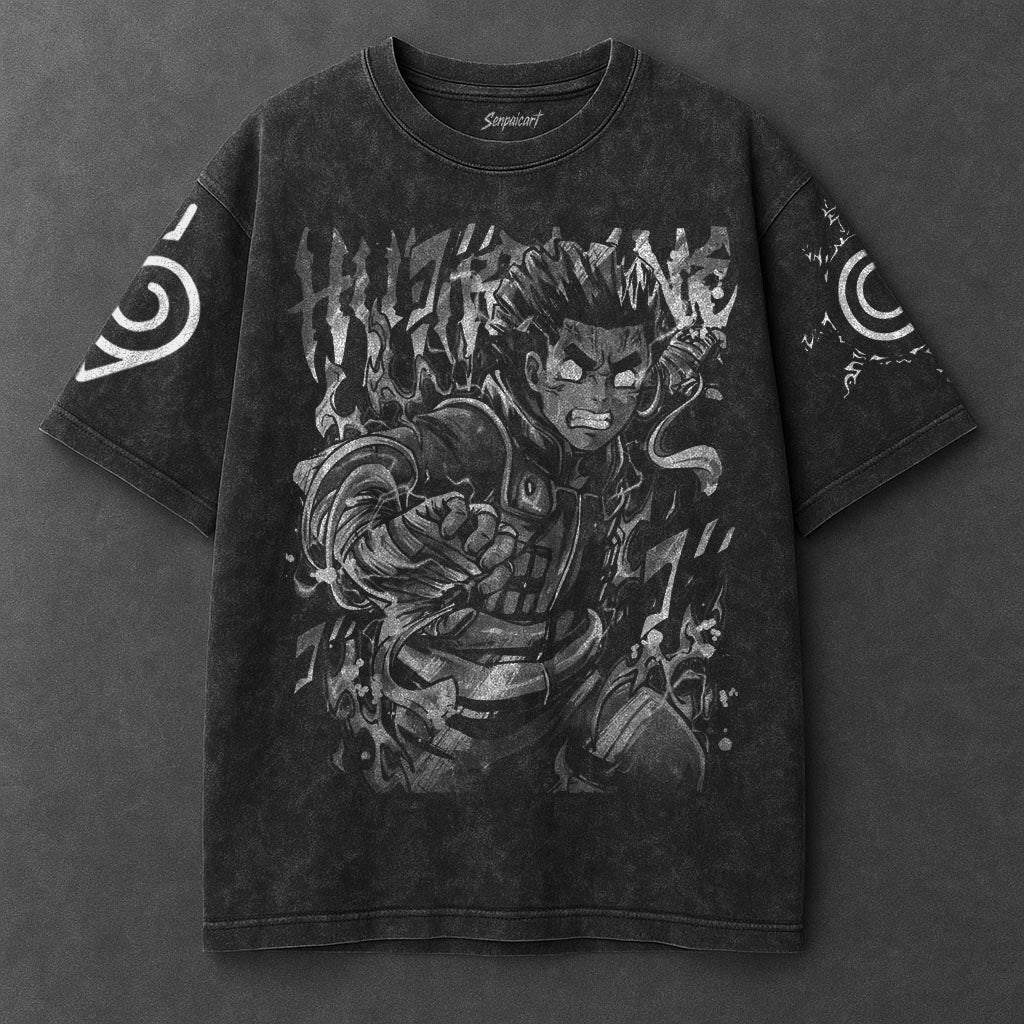 Naruto Oversized Iconic Black Washed T-Shirt