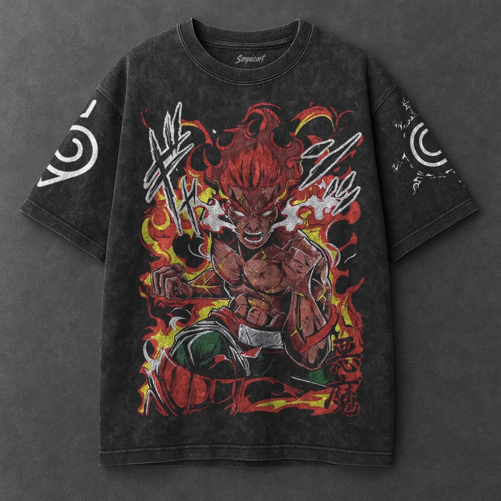 Naruto Oversized Everyday Black Washed T-Shirt