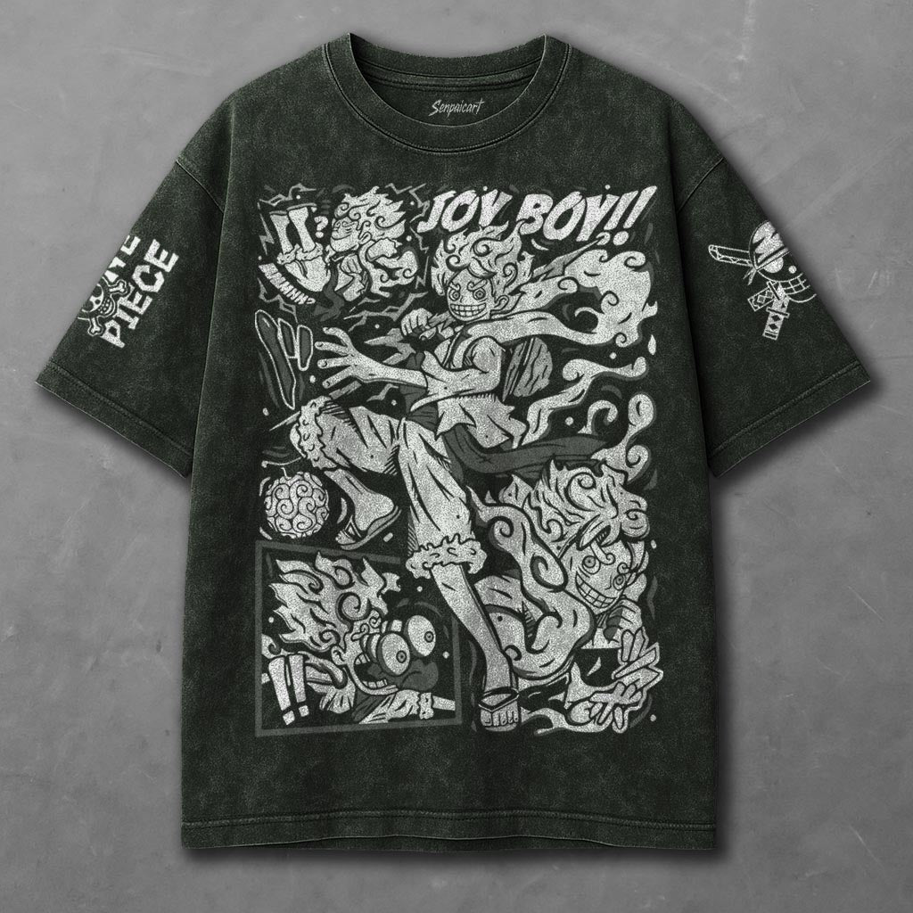 One Piece Relaxed Green Washed T-shirt