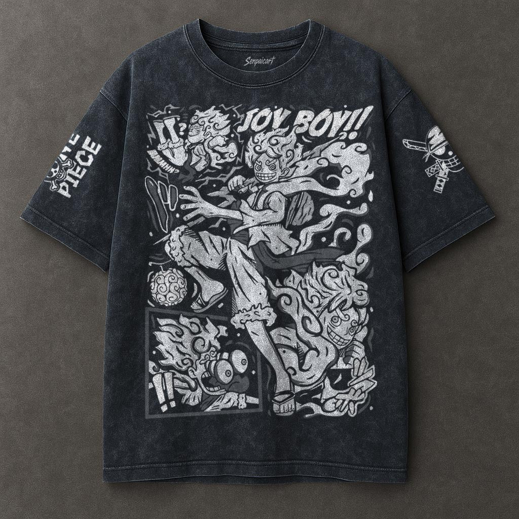 One Piece Drapey Blue Washed T-shirt