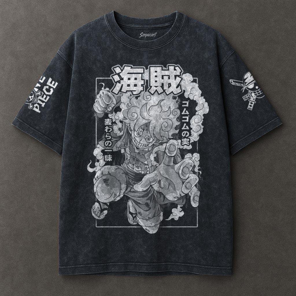 One Piece Comfy Blue Washed T-shirt