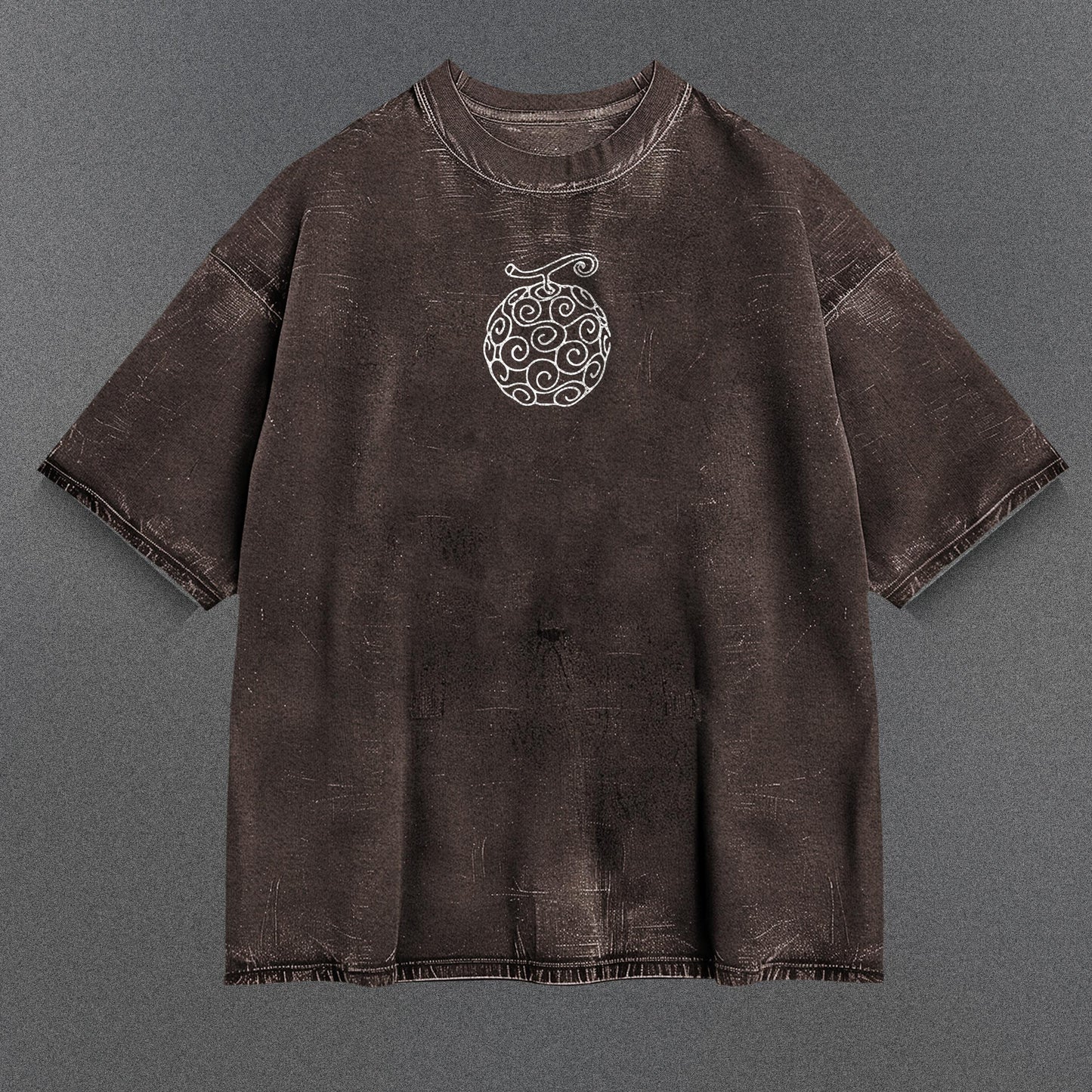 One Piece Non-restrictive Brown Washed T-Shirt