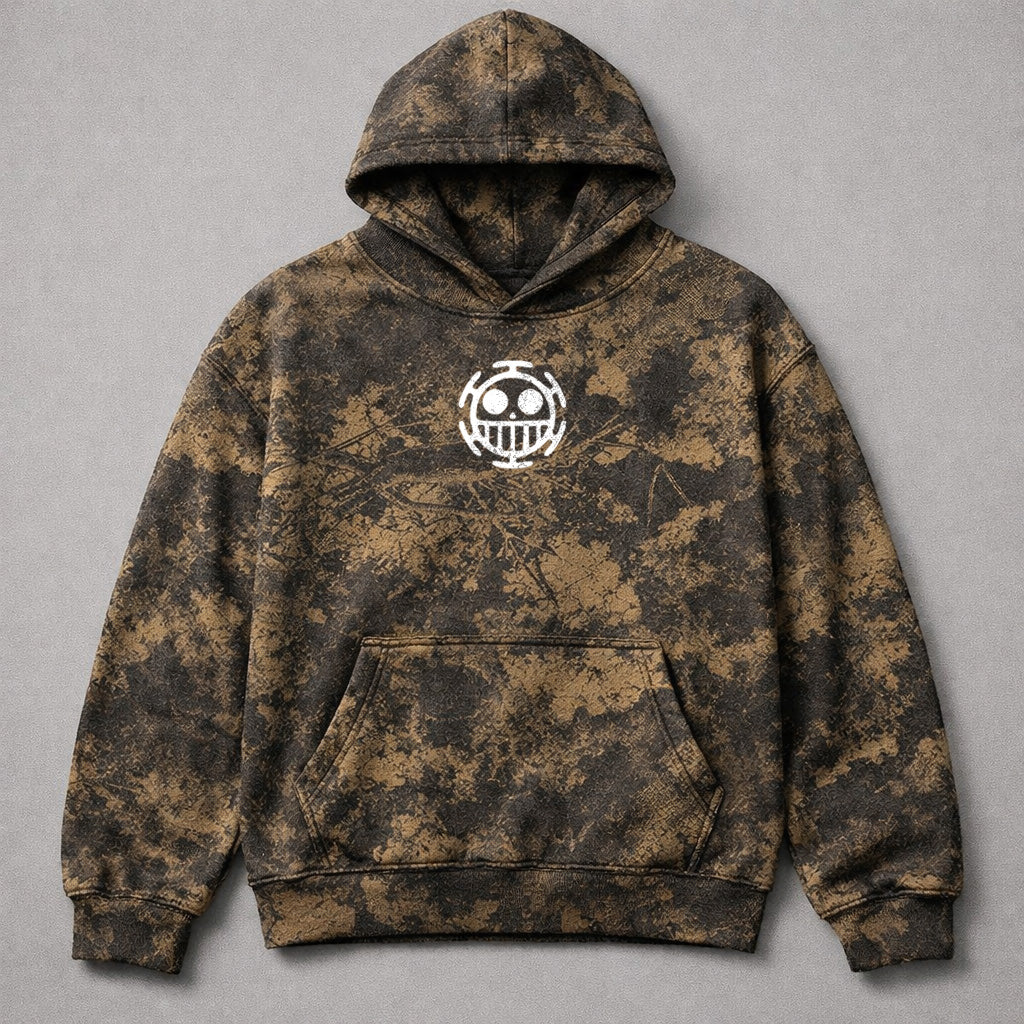 One Piece Cool Brown Camo Washed Hoodie