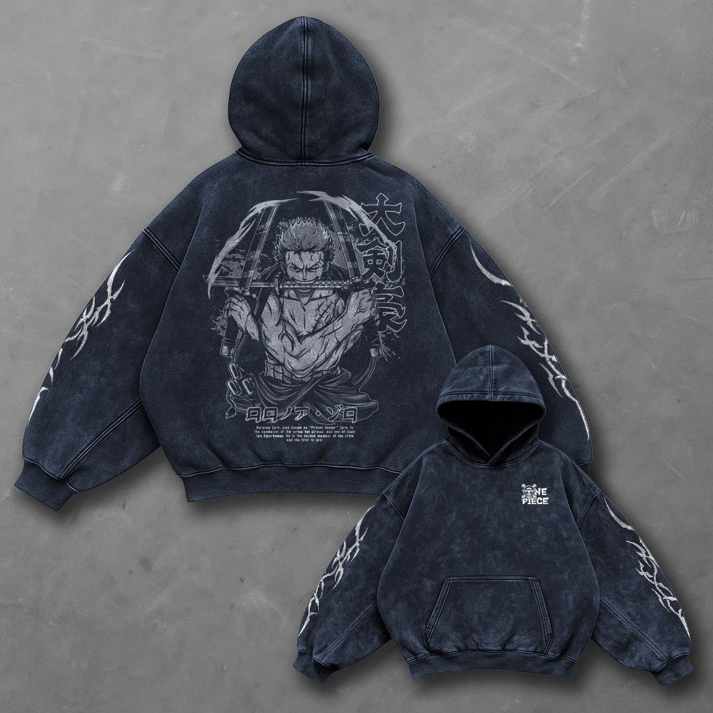 One Piece Essential Blue Washed Hoodie