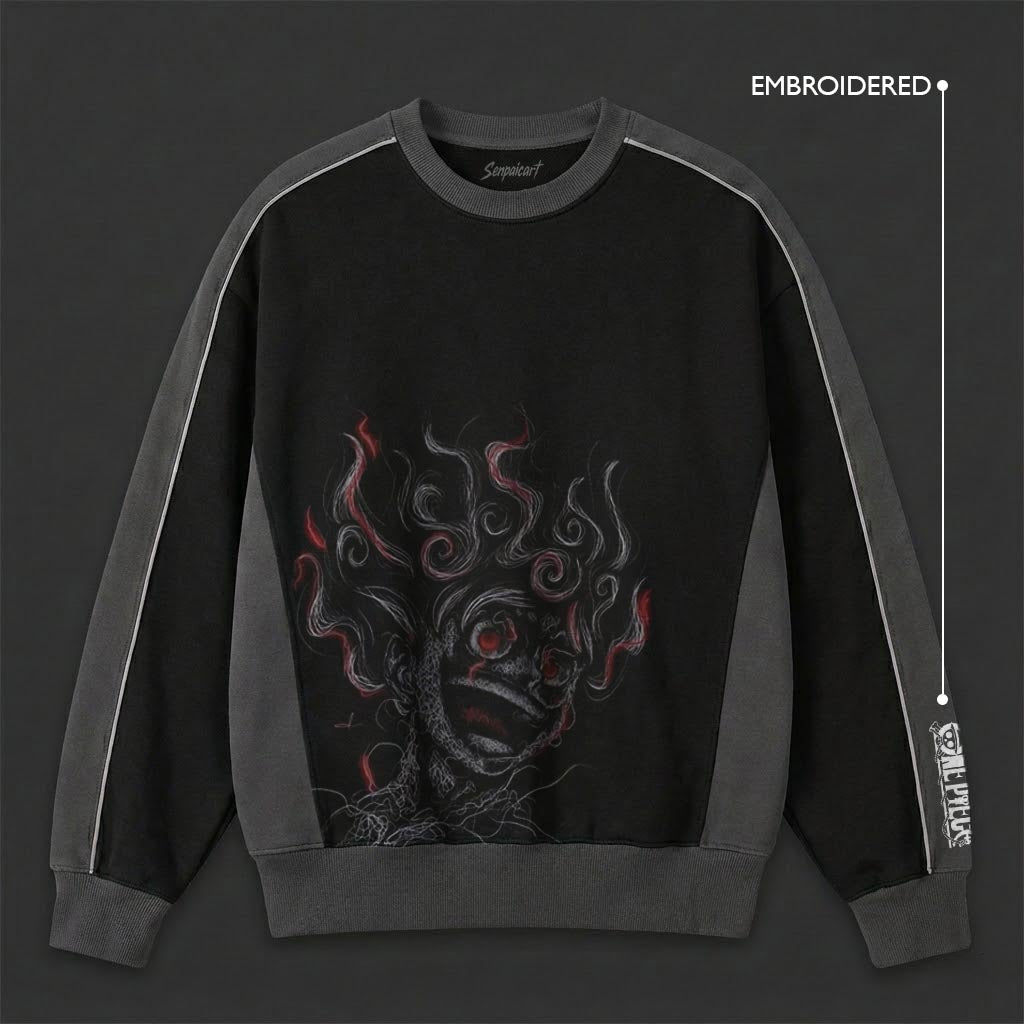 One Piece Minimal Black Grey Sweatshirt