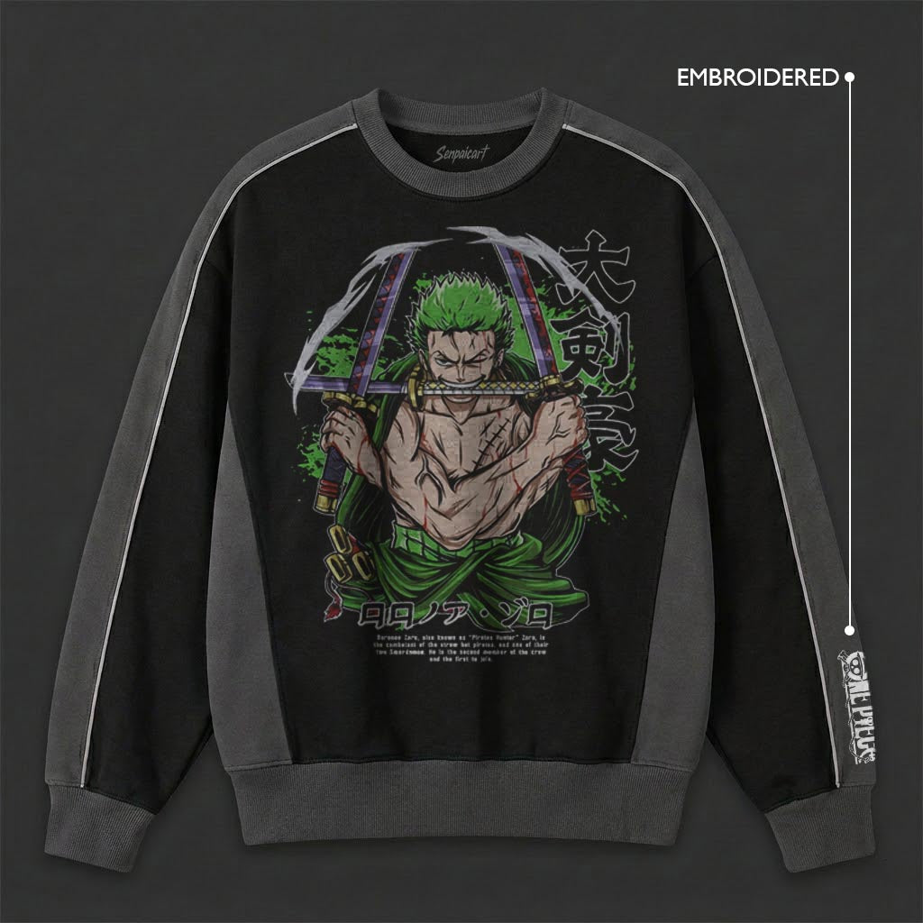 One Piece Fresh Black Grey Sweatshirt