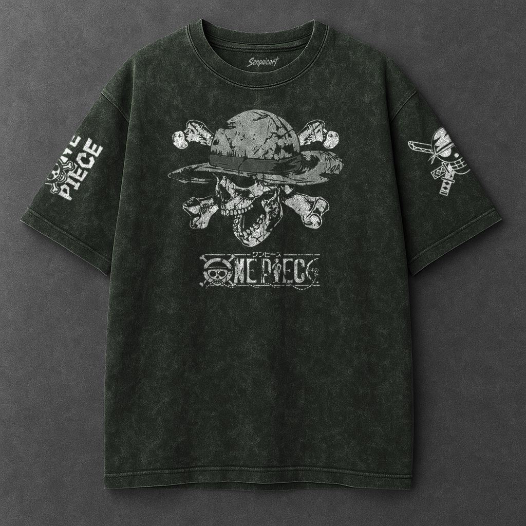 One Piece Premium Comfy Vintage Green Washed T-Shirt