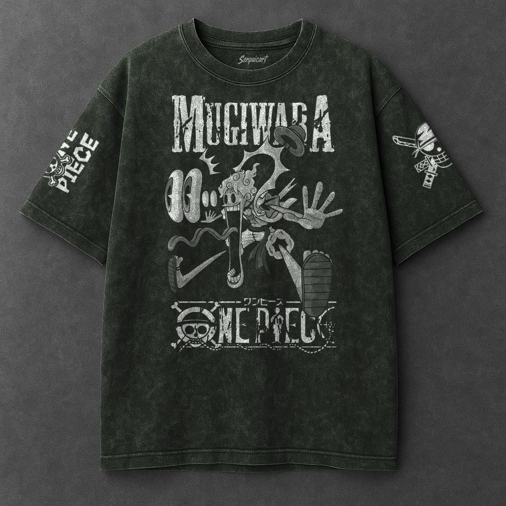 One Piece Premium Roomy Vintage Green Washed T-Shirt