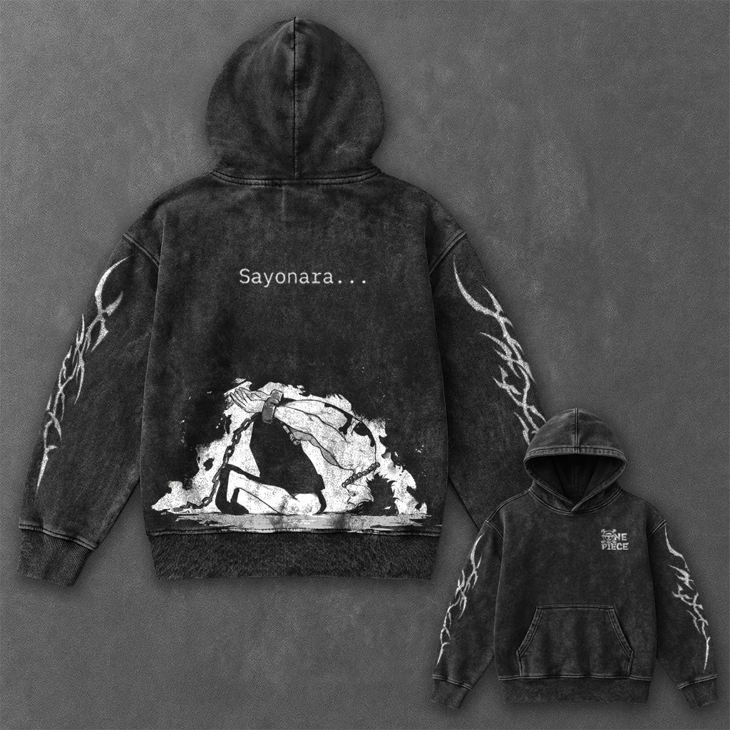 One Piece Essential Timeless Black Washed Hoodie