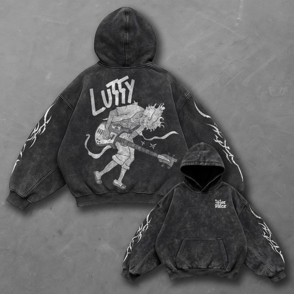 One Piece Classic Elevated Black Washed Hoodie