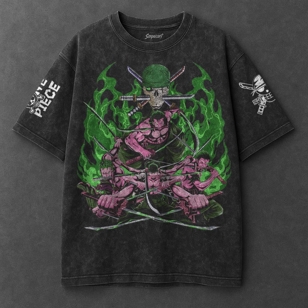 One Piece Classic Iconic Black Washed T-Shirt