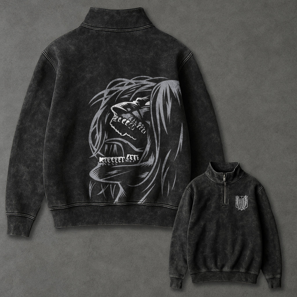 Attack on Titan Effortless Half Zip up Sweatshirt