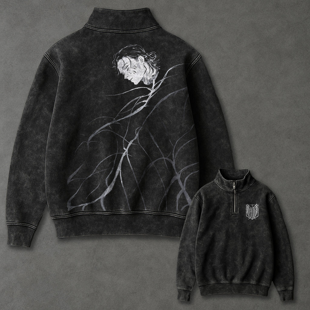 Attack on Titan Drapey Half Zip up Sweatshirt