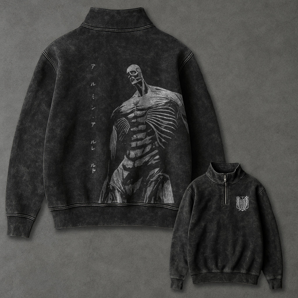 Attack on Titan Slouchy Half Zip up Sweatshirt