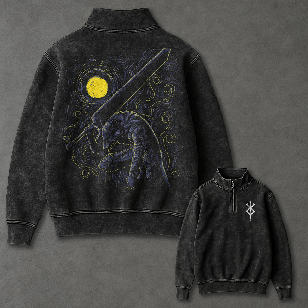 Berserk Relaxed Half Zip up Sweatshirt